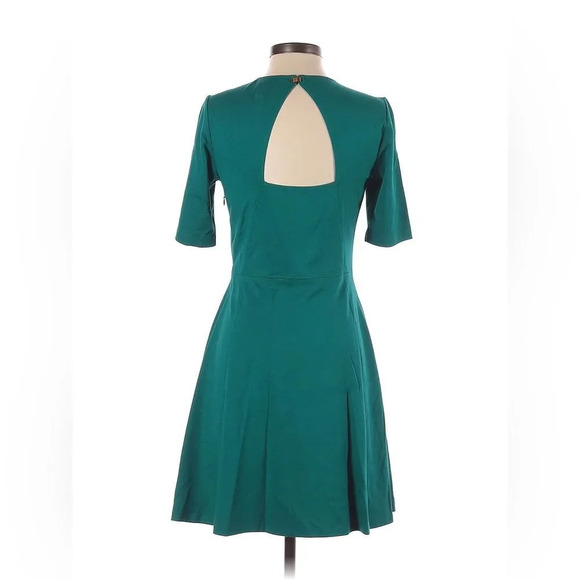 BANANA REPUBLIC Ponte Cut Out Dress in Cosmic Teal - Picture 3 of 7